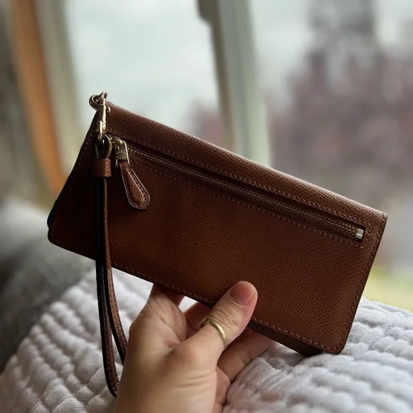 Coach Brown Rainbow Wristlet Wallet - Picture 3 of 7